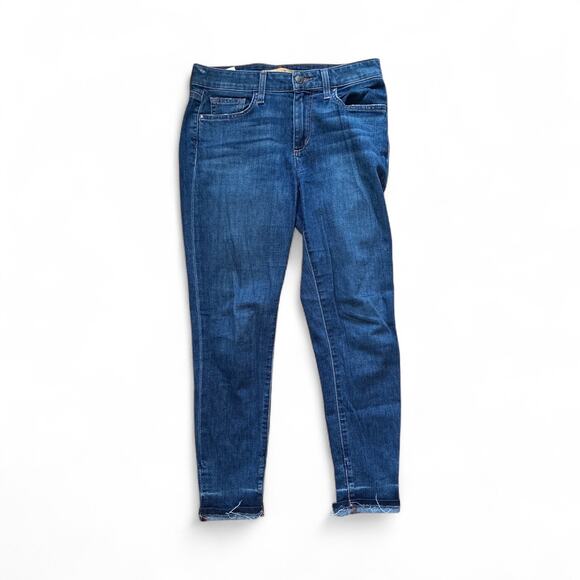 Joe’s Women’s Dark Wash Skinny with Cuffed Raw Hem blue jeans size 27 - Picture 1 of 7